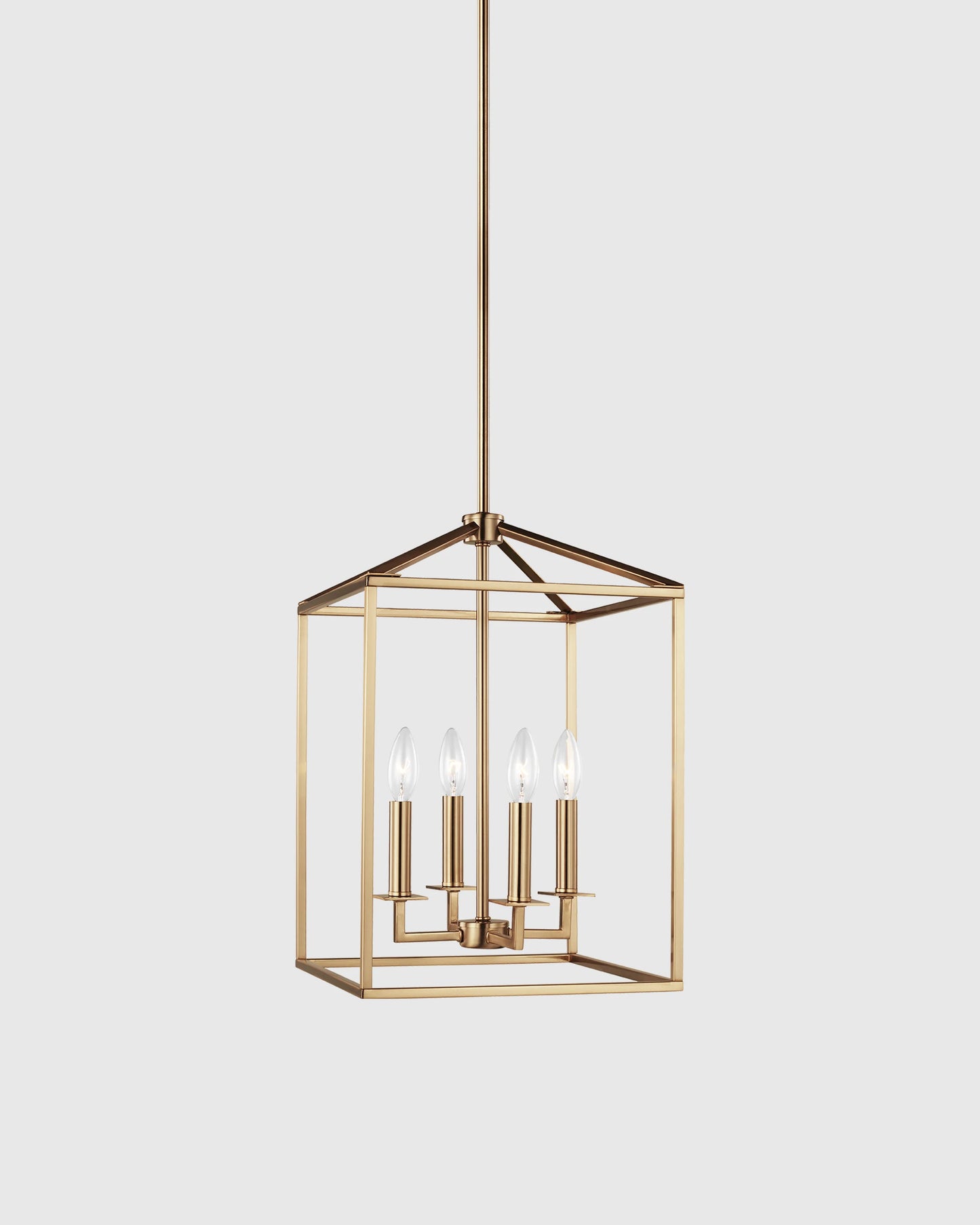 Steel Lantern Pendant Light - Small / Brass
