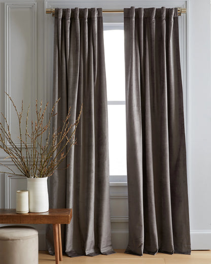 Luster Velvet Curtain - Single Panel - 48x84 / Champagne