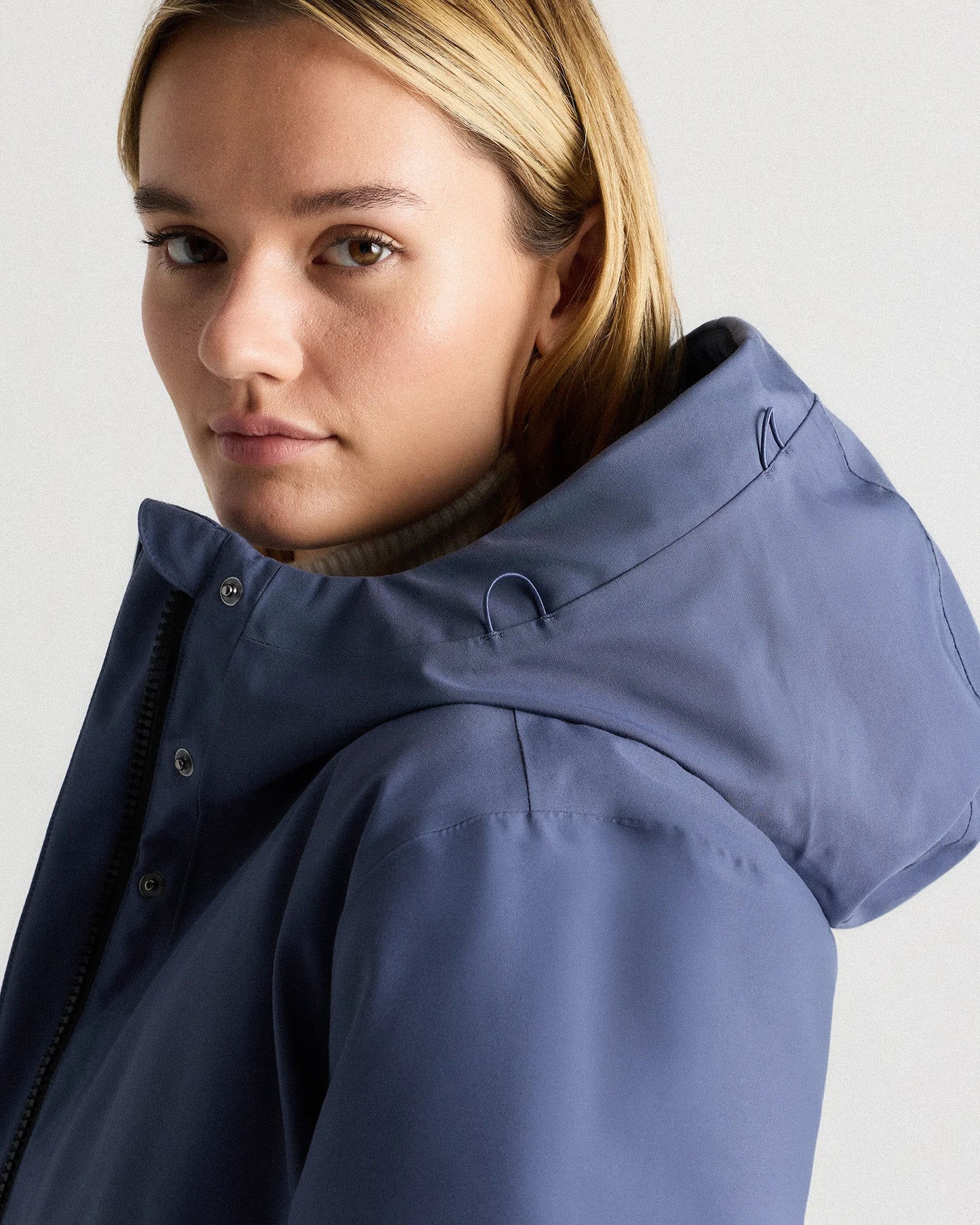 Responsible Down Hooded Long Parka - XS / Storm Blue