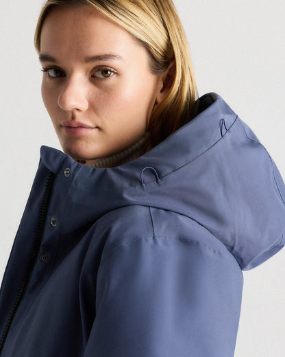 Responsible Down Hooded Long Parka - XS / Storm Blue