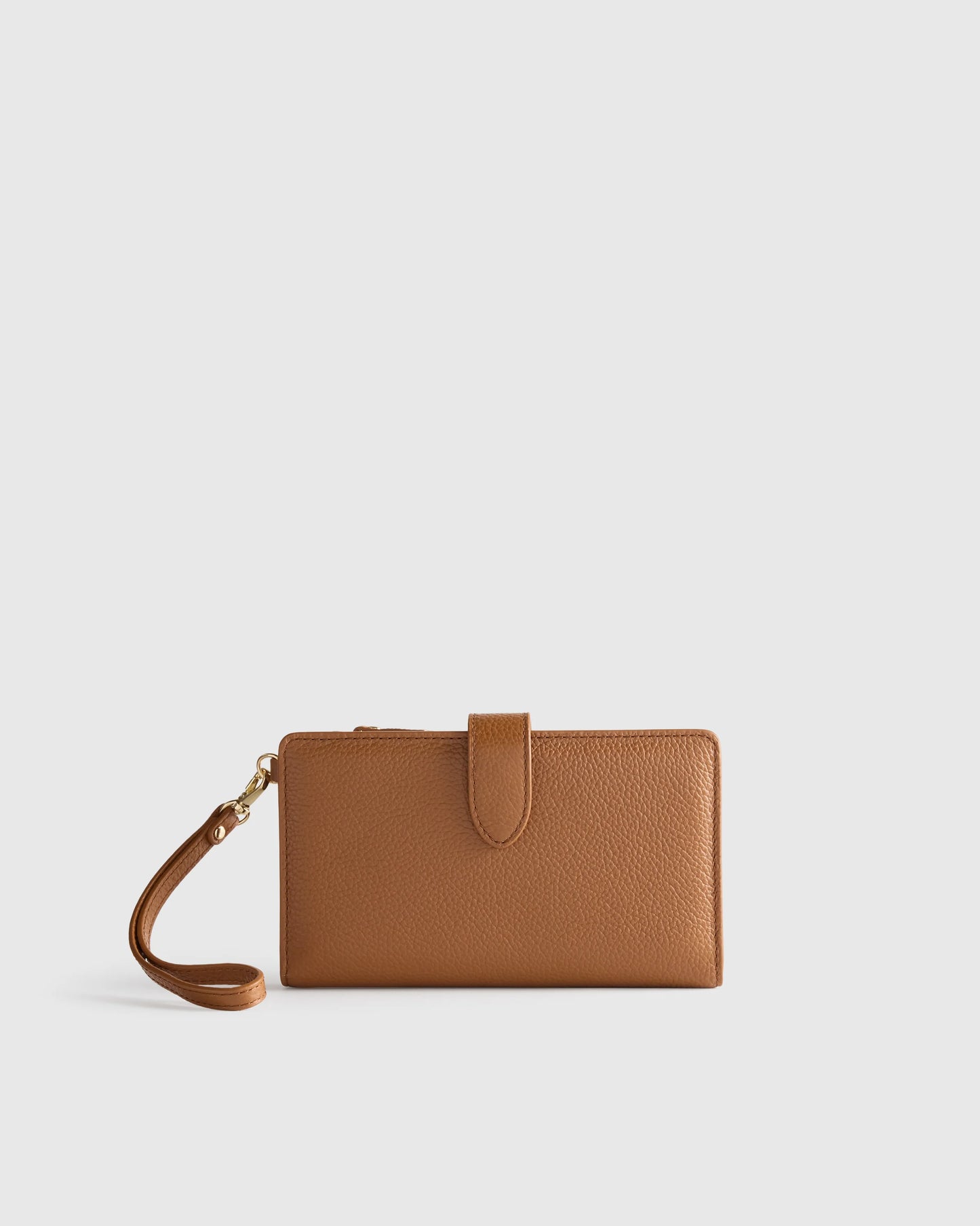 Italian Leather Phone Bi-Fold Wristlet - One Size / Black