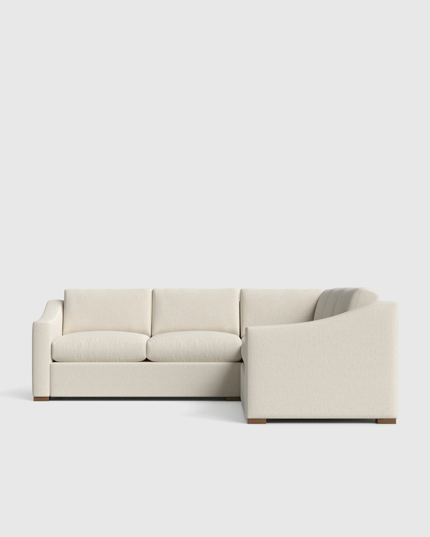 Hollis Slope Arm L Sectional in Performance Chenille Linen Blend - 110x110 / Snow