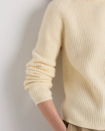 Mongolian Cashmere Fisherman Crewneck Sweater - XS / Teak