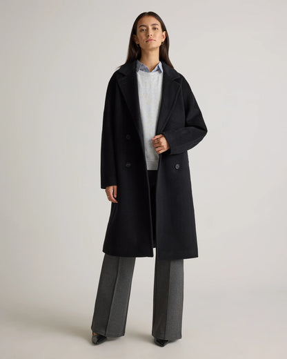 Camel Hair Double-Breasted Slouch Coat - XS / Vicuna