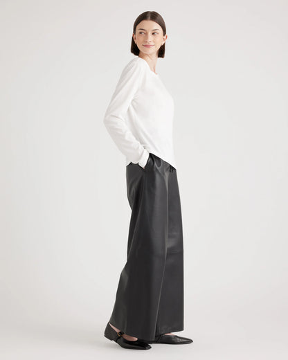 Cotton Modal Relaxed Long Sleeve Tee - XS / Black