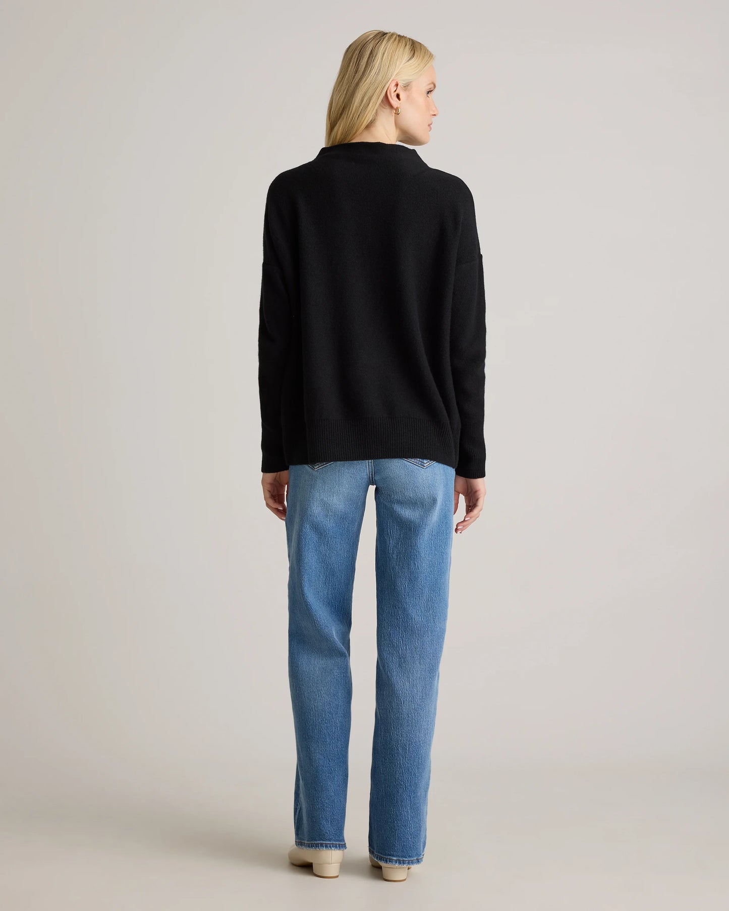 Mongolian Cashmere Funnel Neck Sweater - XS / Heather Grey