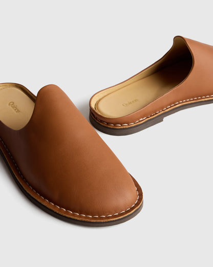 Italian Leather Mule Slip-On - 7 / Sand