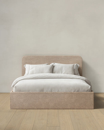 Plush Boucle Curved Bed - Full / Ivory