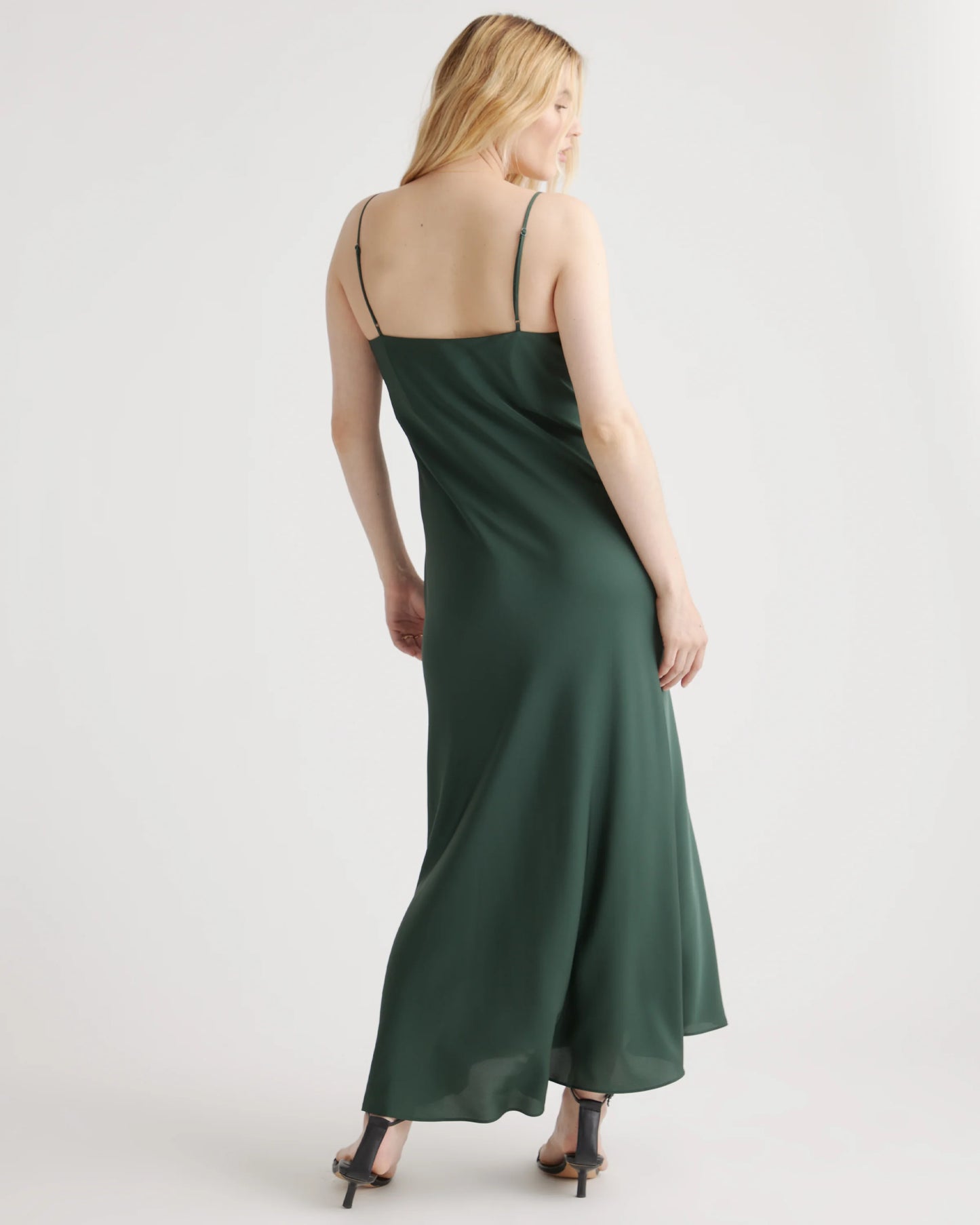 Washable Stretch Silk Maternity Slip Dress - XS / Moonstone Blue Heirloom Floral