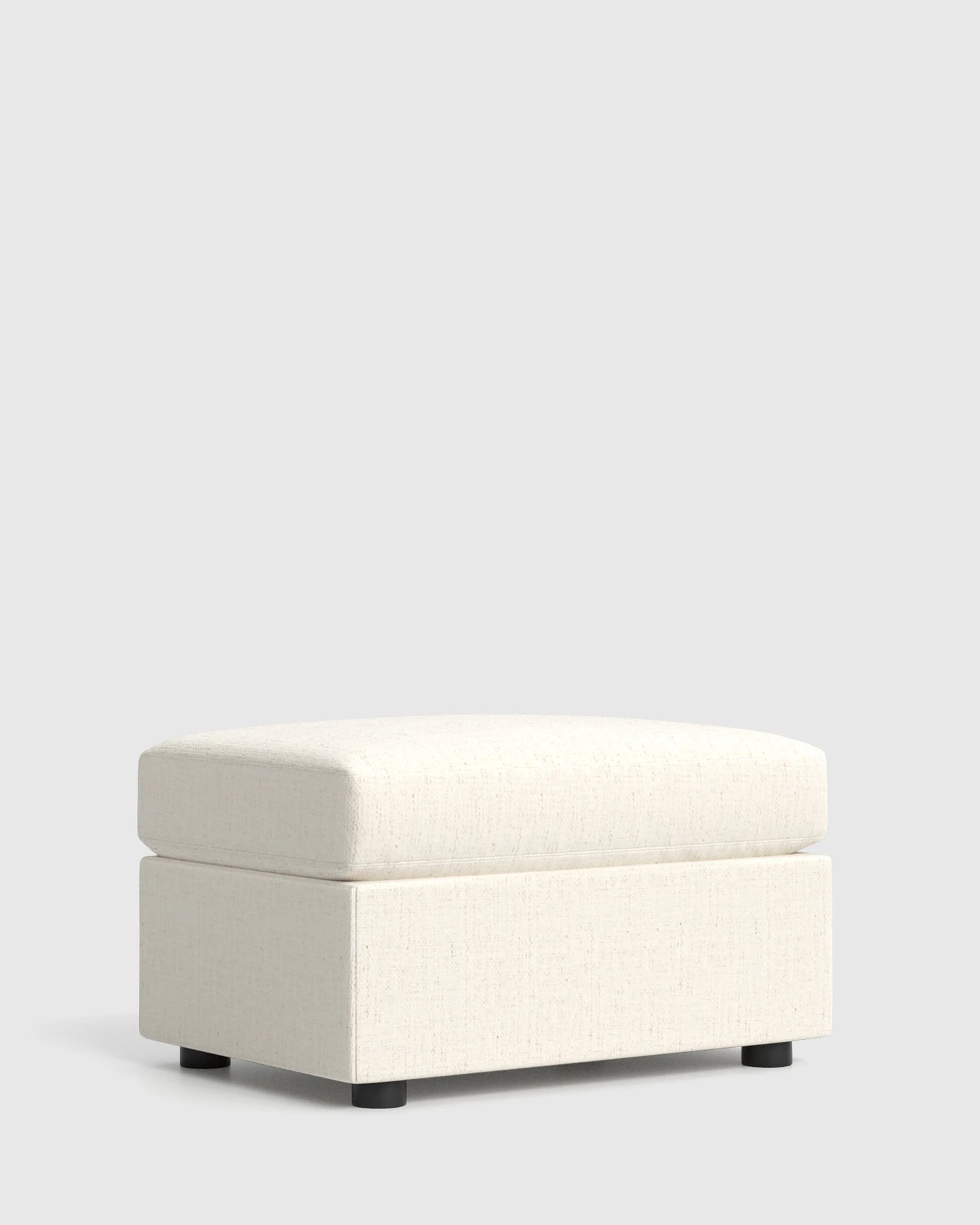 Brennan Ottoman in Performance Chenille Linen Blend - One Size / Snow