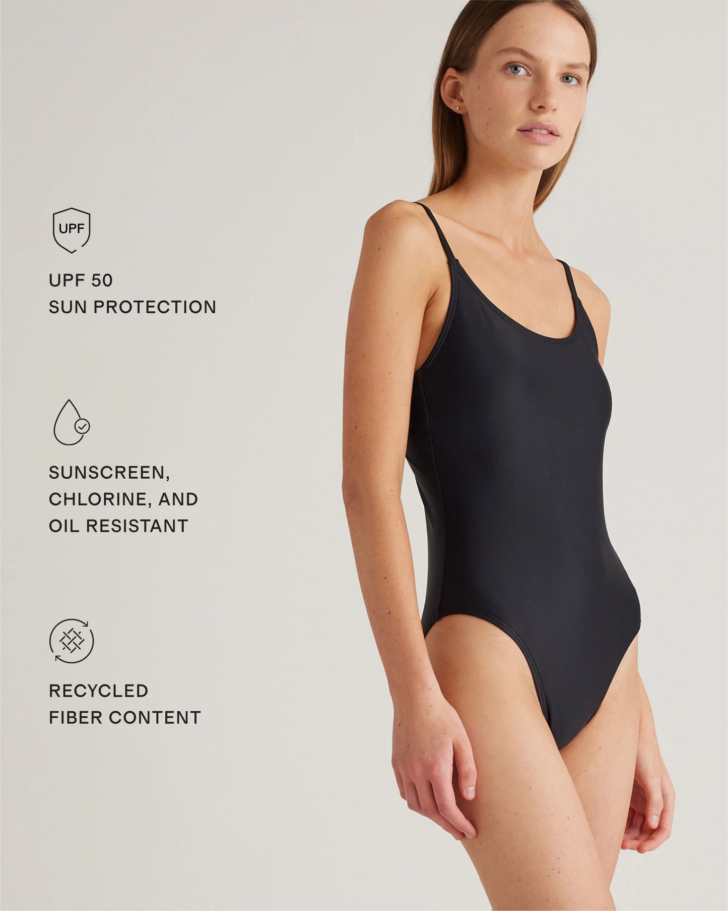 Italian Cami One-Piece Swimsuit - XS / Black