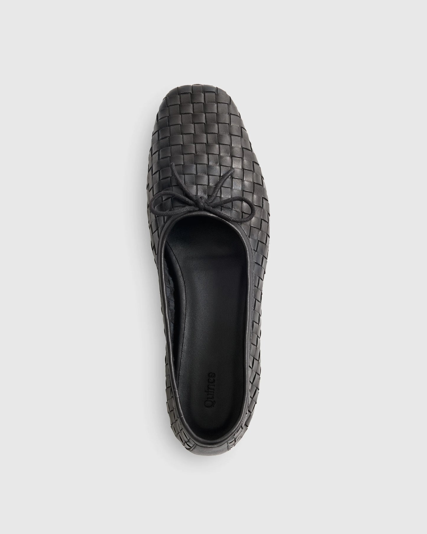 Italian Leather Handwoven Square Toe Ballet Flat - 5 / Cognac