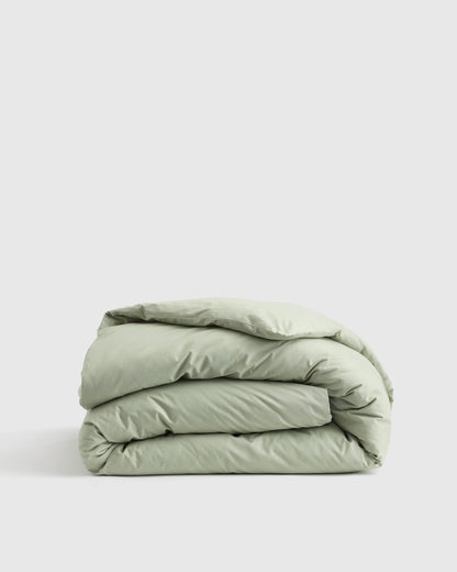 Organic Crisp Percale Duvet Cover - Twin / Ivory