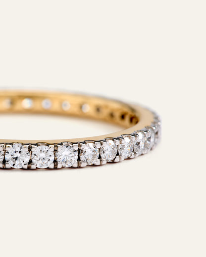 14K Gold Lab Grown Diamond Pave Eternity Band - 0.65ctw - 4 / Yellow Gold