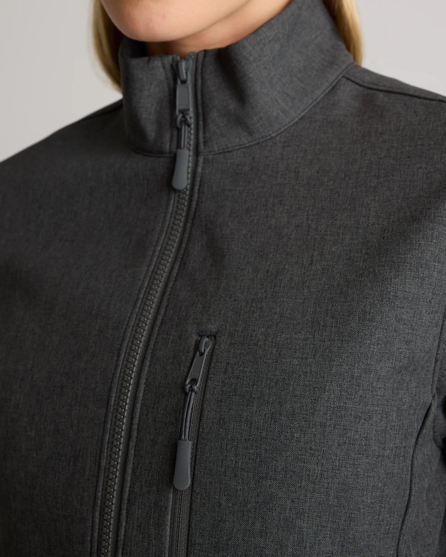 Softshell Fleece-Lined Full-Zip Jacket - XS / Heather Deep Navy