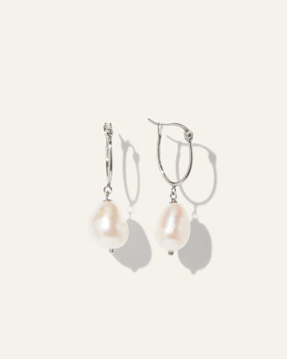 Freshwater Cultured Pearl Hoops - One Size / Gold Vermeil