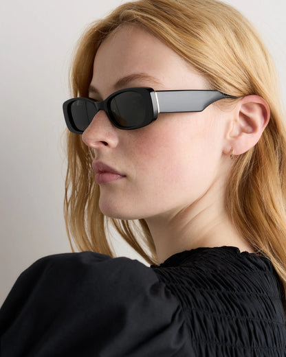 Palma Polarized Acetate Sunglasses - One Size / Black with Green lens
