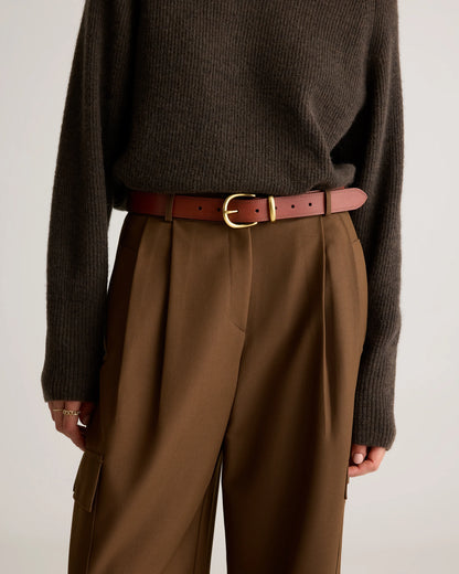 Allegra European Leather Belt - XS / Saddle