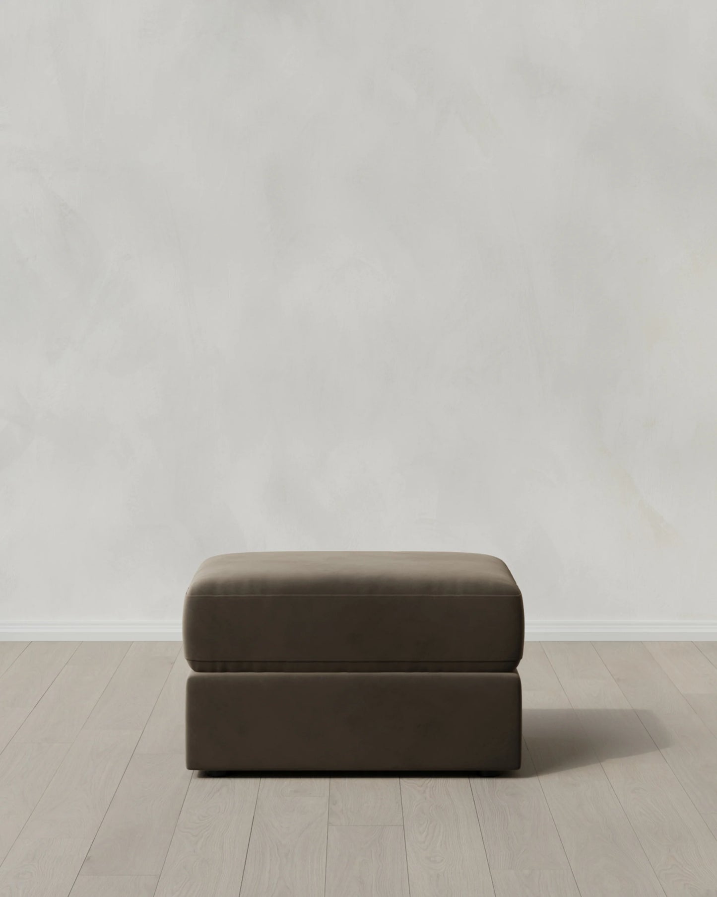 Ashford Deep Seat Ottoman in Performance Velvet - One Size / Ivory