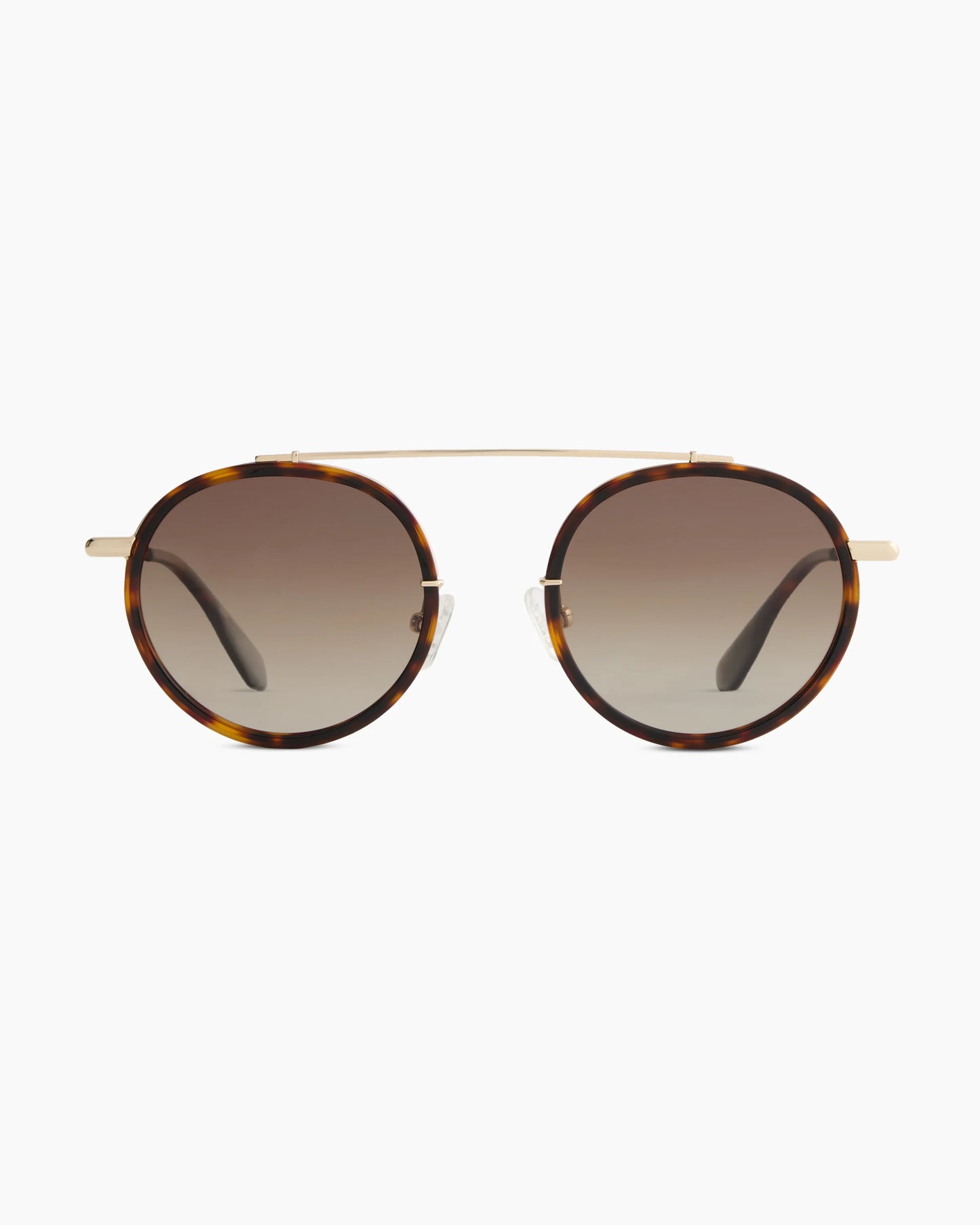 Miami Polarized Stainless Steel Sunglasses - Standard / Gold/Clear with Green gradient lens