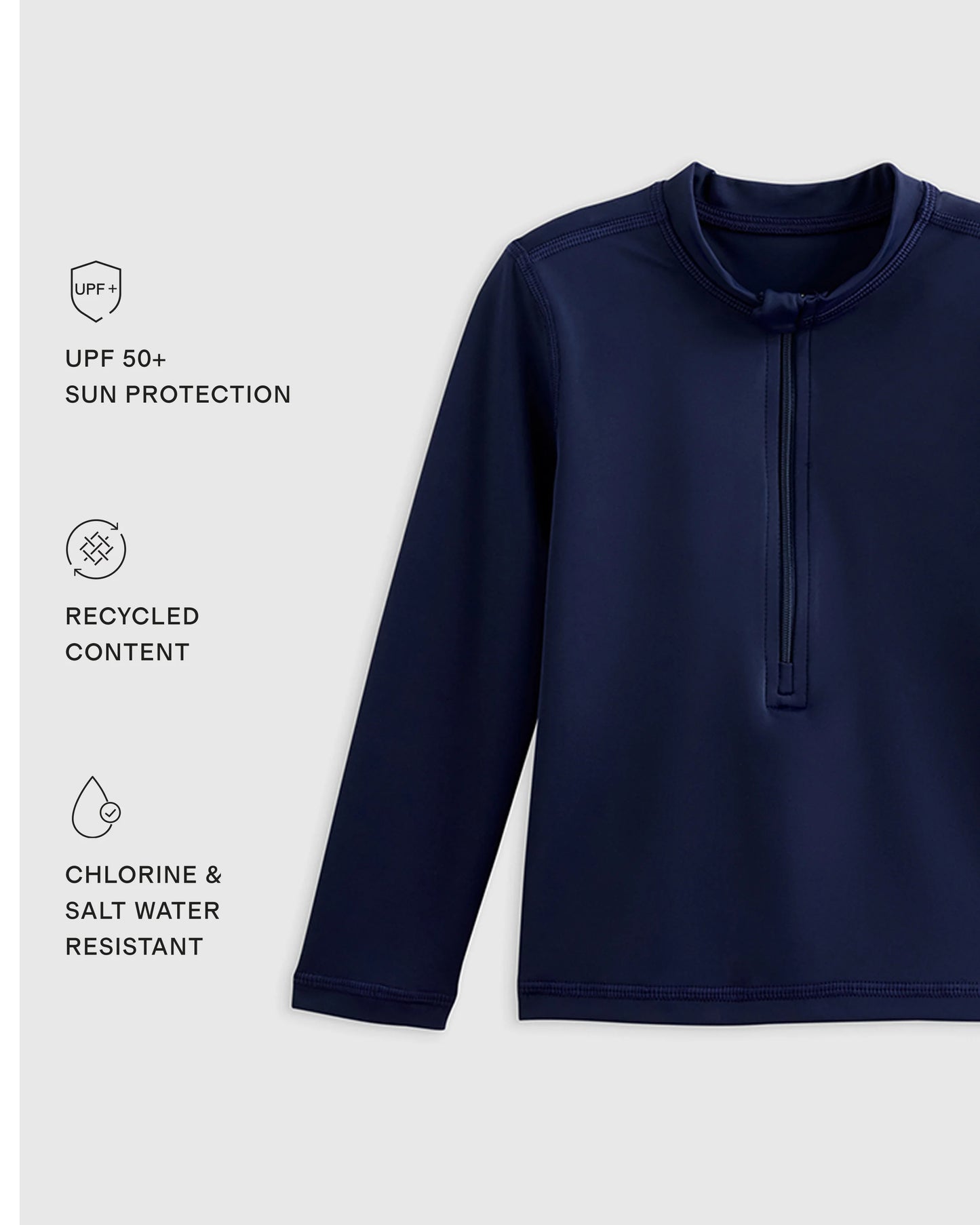Long Sleeve Zip-Up Rash Guard - 2T / Yellow