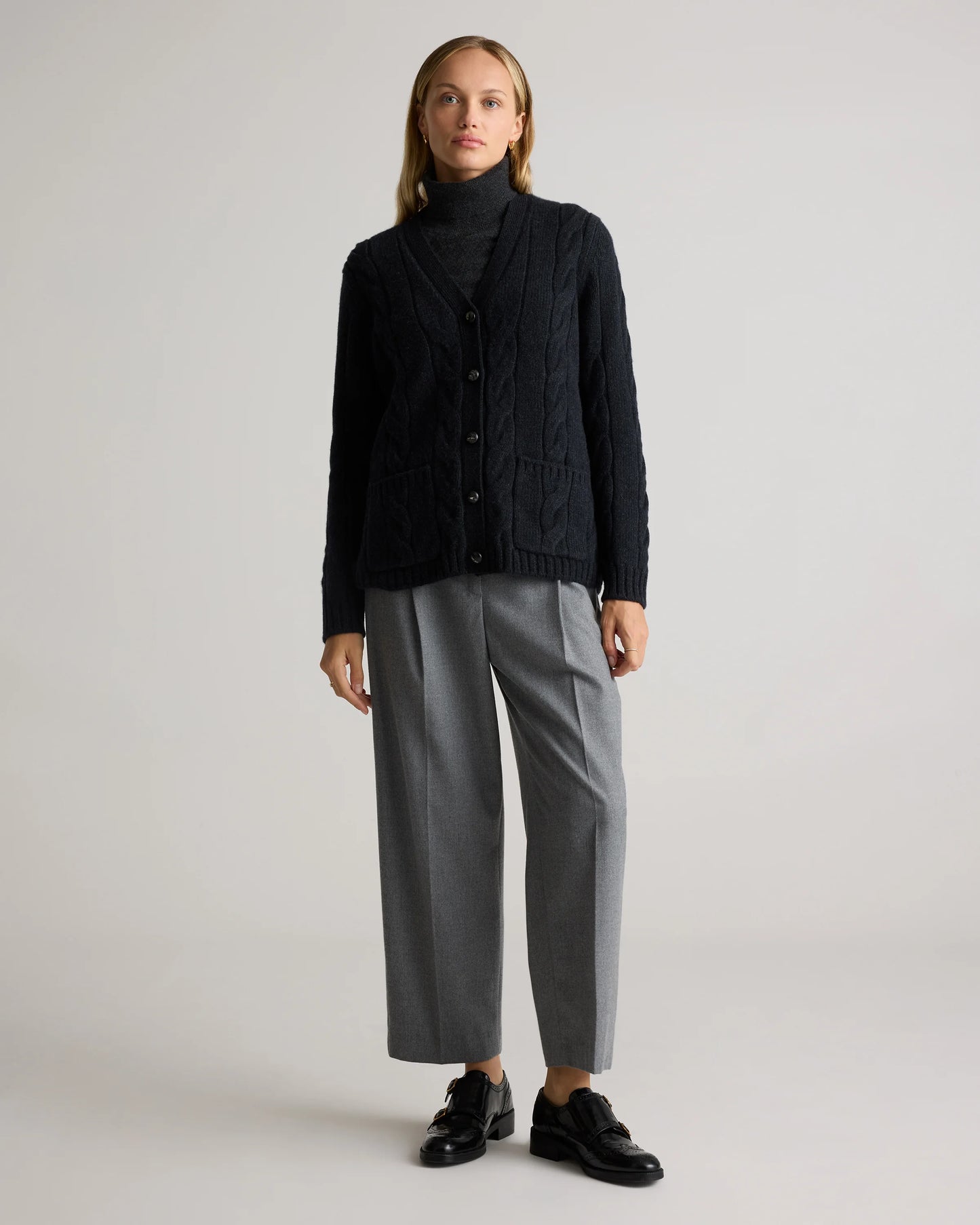 Luxe Baby Cashmere Cable Cardigan - XS / Pearled Ivory