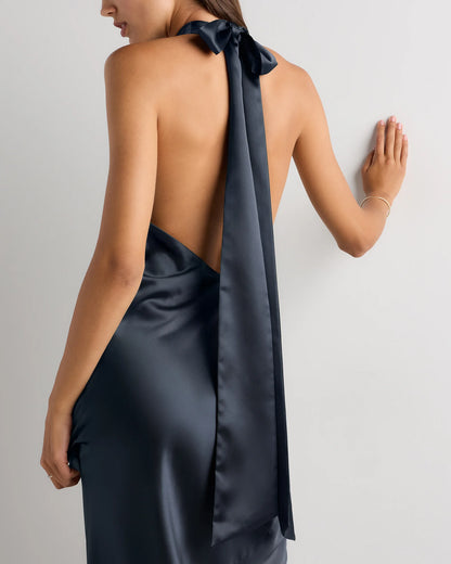 Catalina Stretch Satin Dress - 0 / Garden Sage Green