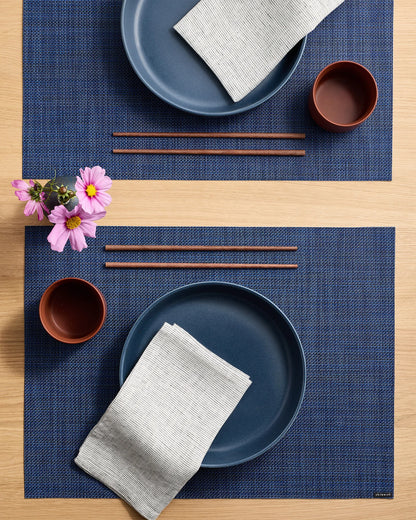 Mini Basketweave Easy-Care Rectangular Placemat, Set of 4 by Chilewich - One Size / Parchment
