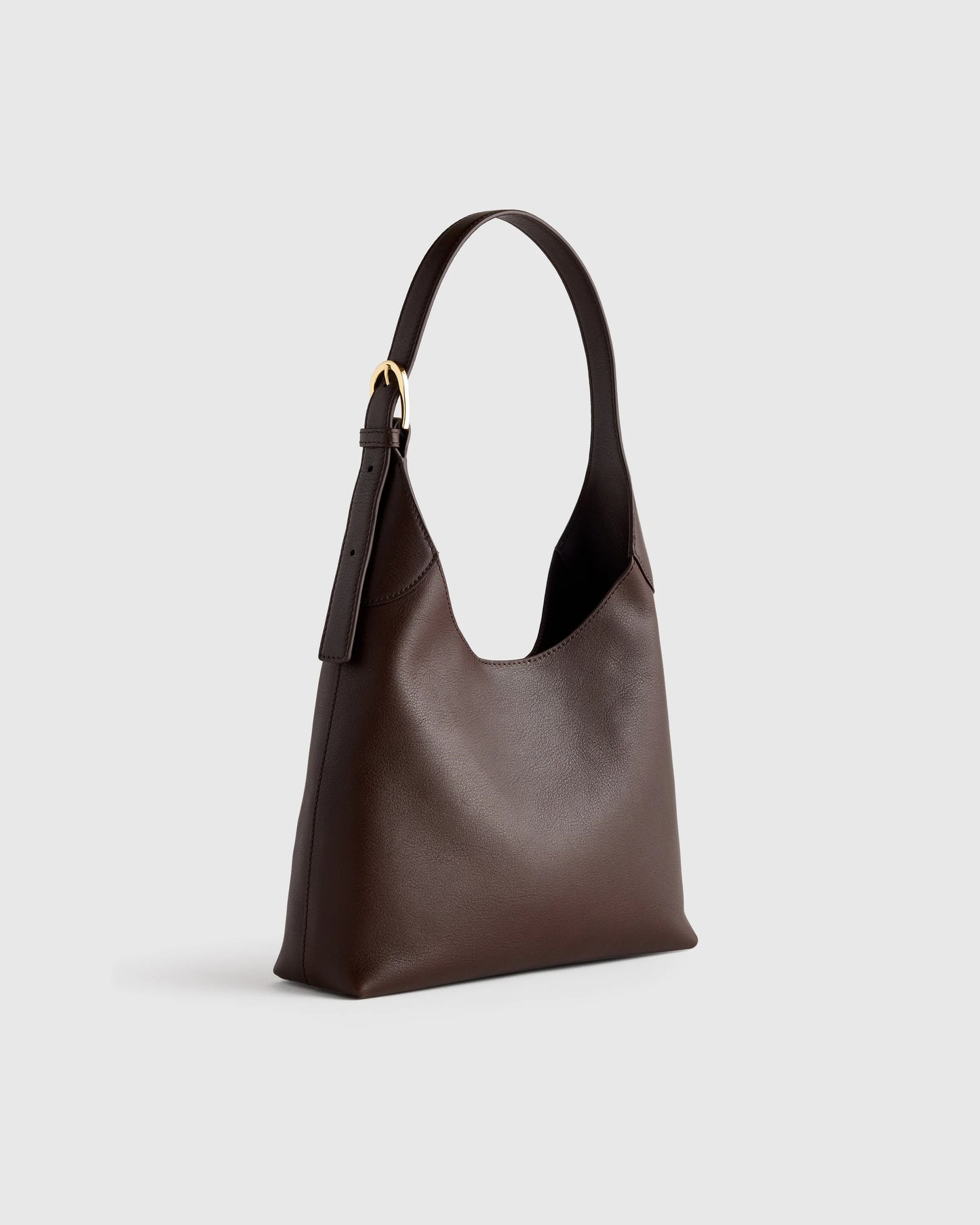 Full-Grain Leather Small Shoulder Bag - One Size / Black