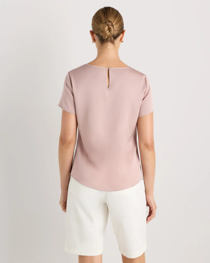 Washable Stretch Silk Tee - XS / Deep Orchid Purple