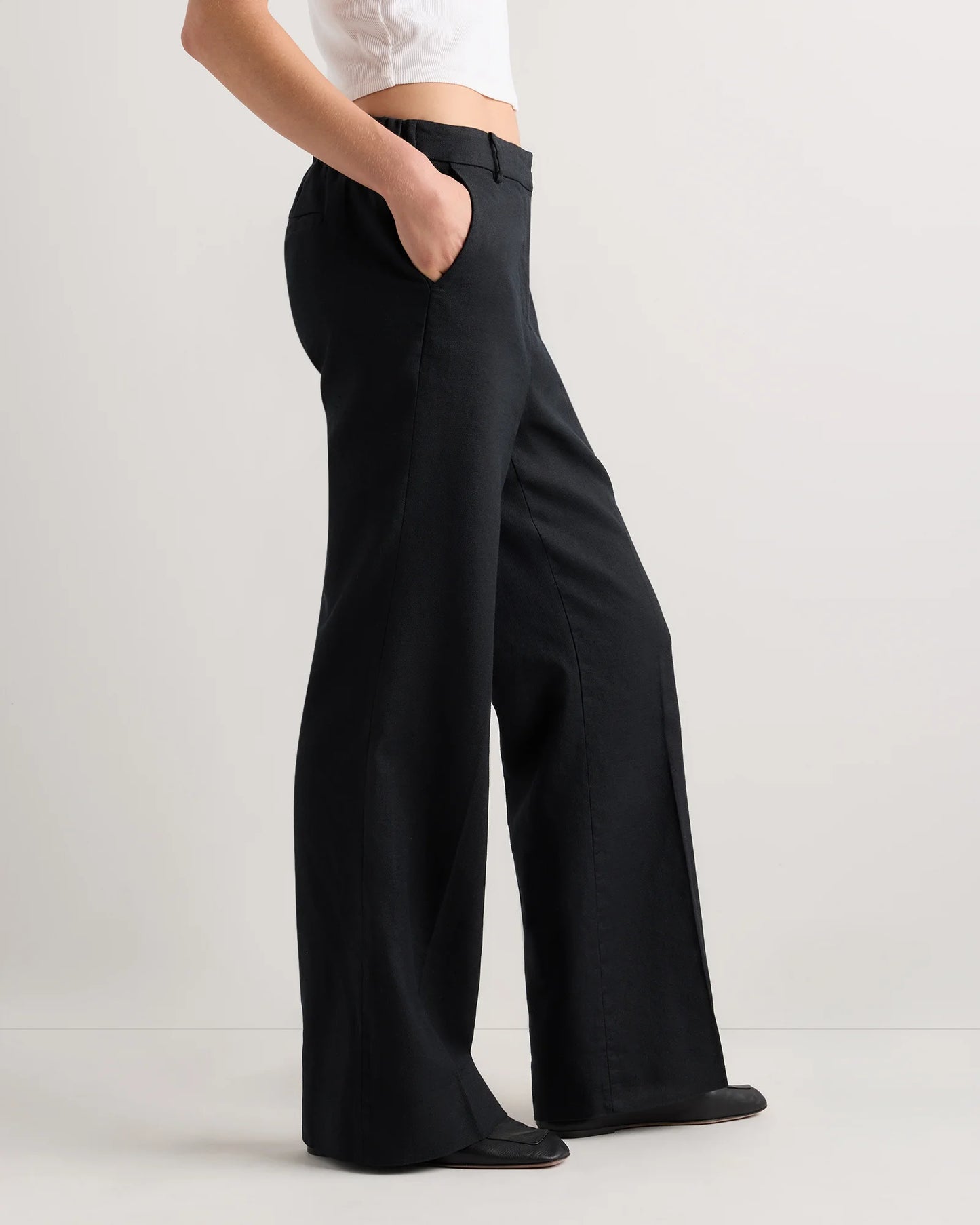European Stretch Linen Trouser - 0 / Black