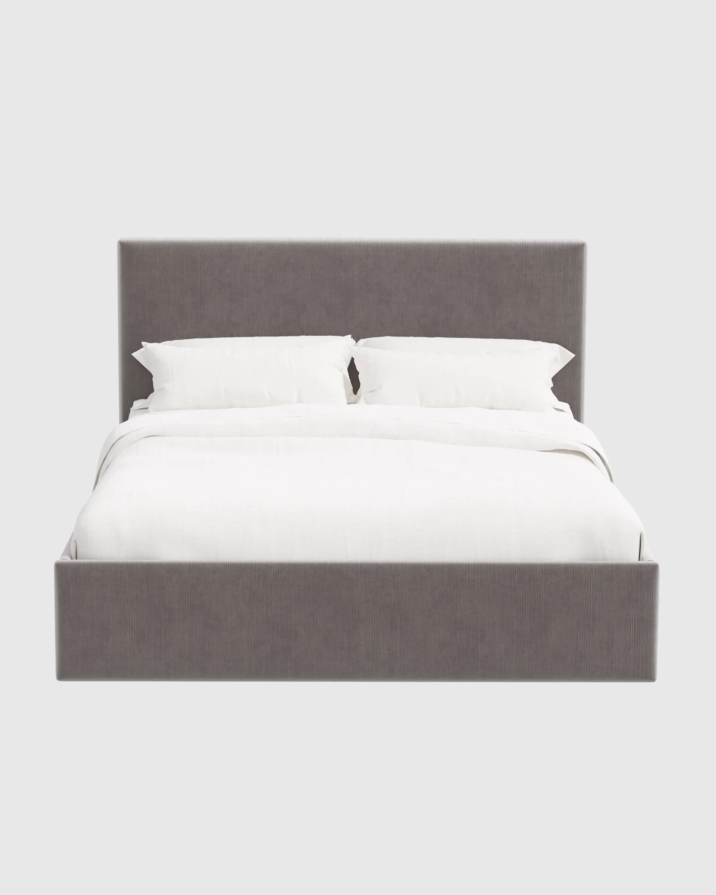 Square Bed in Performance Velvet - Full / Chocolate