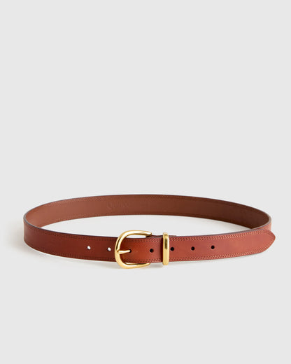 Allegra European Leather Belt - XS / Saddle