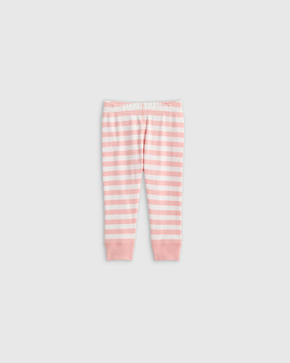 100% Organic Cotton Long Sleeve and Pant Pajama Set - 12-18M / Navy Stripe