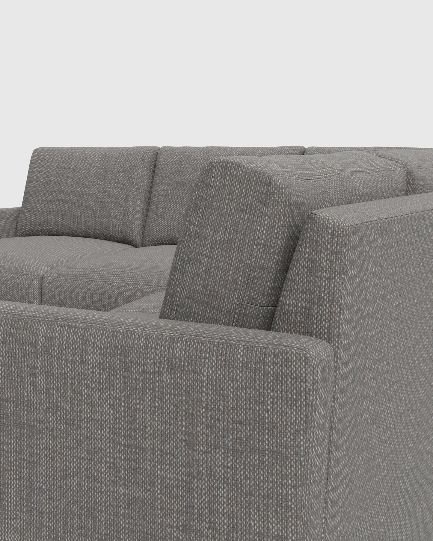 Brennan L Sectional in Performance Chenille Linen Blend - 99x99 / Snow