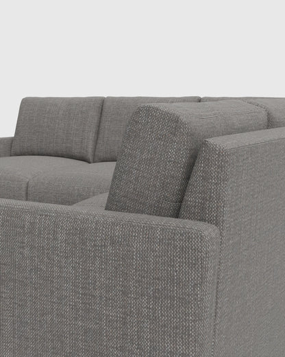 Brennan L Sectional in Performance Chenille Linen Blend - 99x99 / Snow