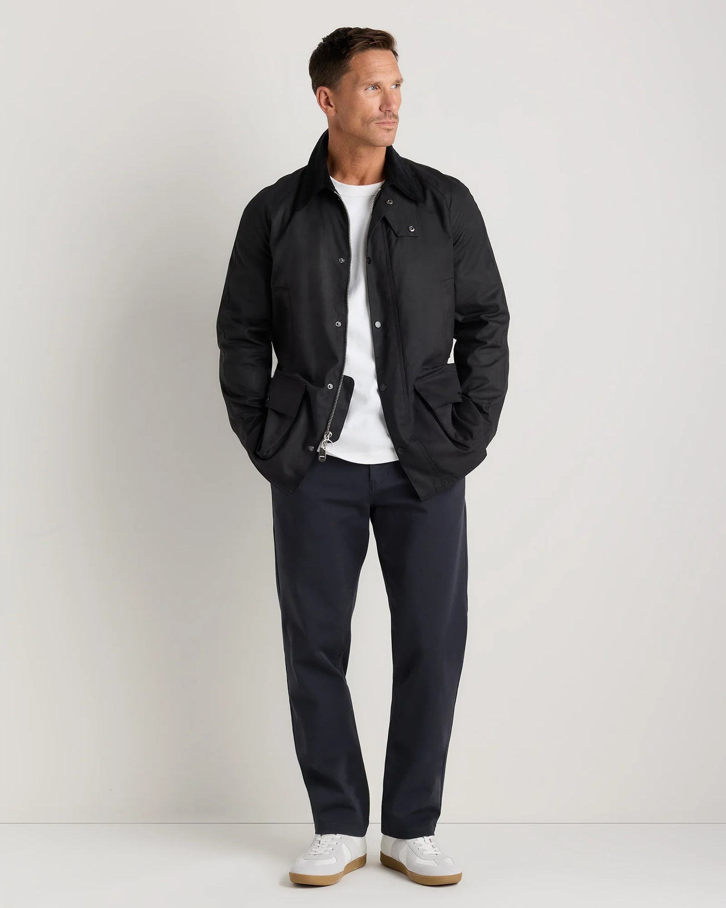 Organic Waxed Cotton Barn Jacket - S / Rustic Olive