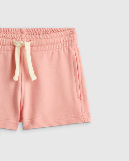100% Organic Cotton French Terry Short - 12-18M / Coral Pink