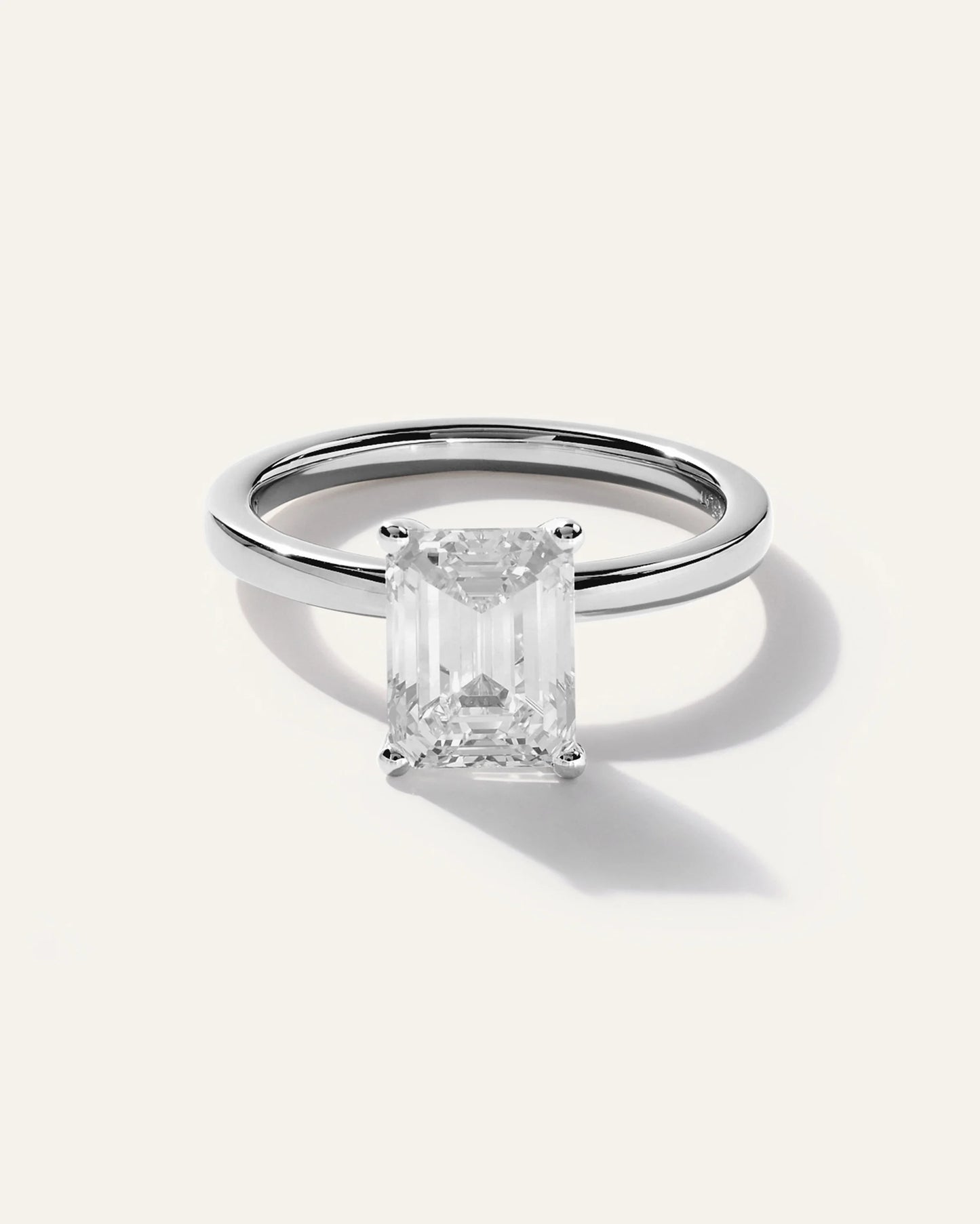 Lab Grown Diamond Emerald Comfort Fit Engagement Ring - 2.5ct - 4 / Yellow Gold