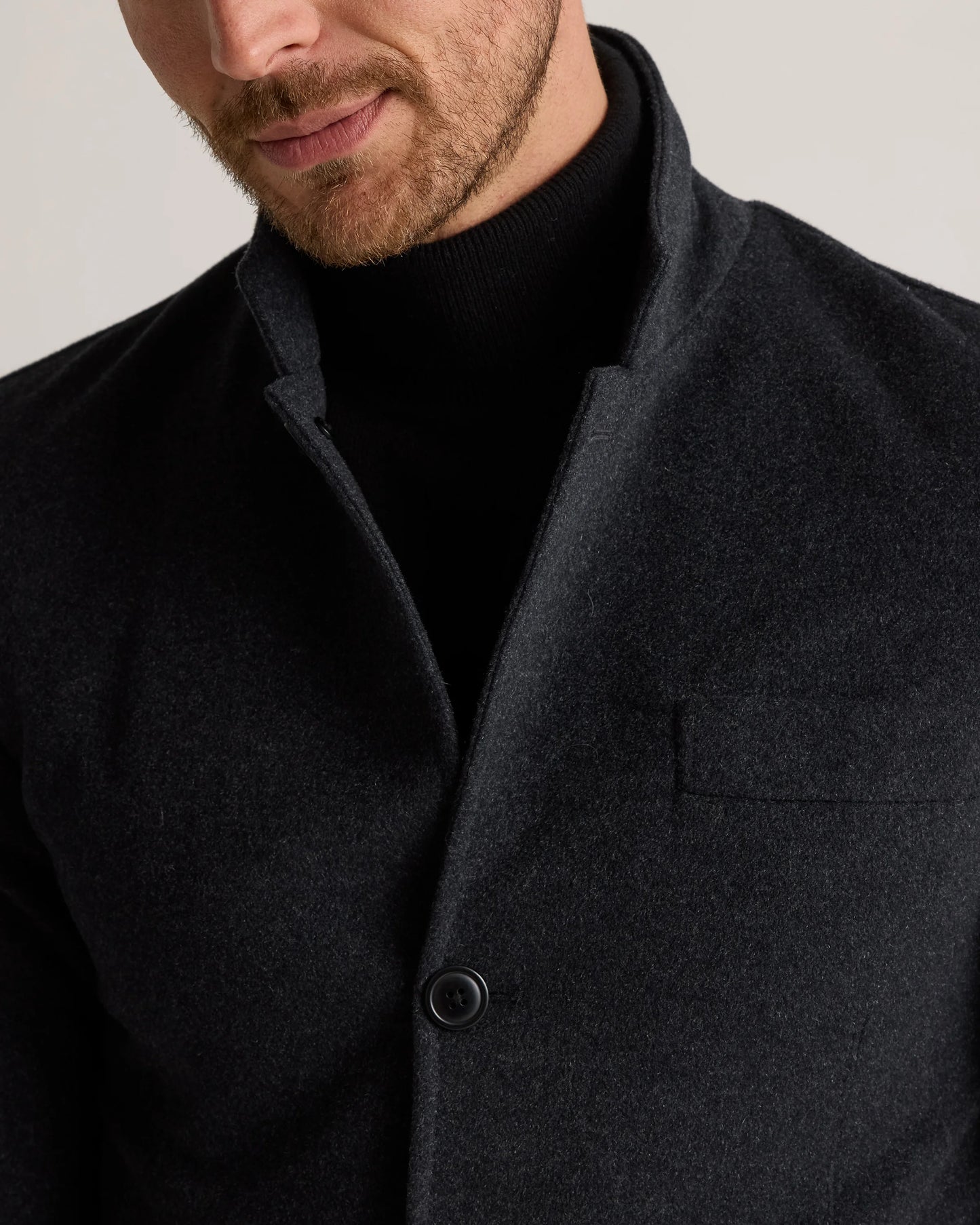100% Mongolian Cashmere Stand Collar Blazer - S / Camel