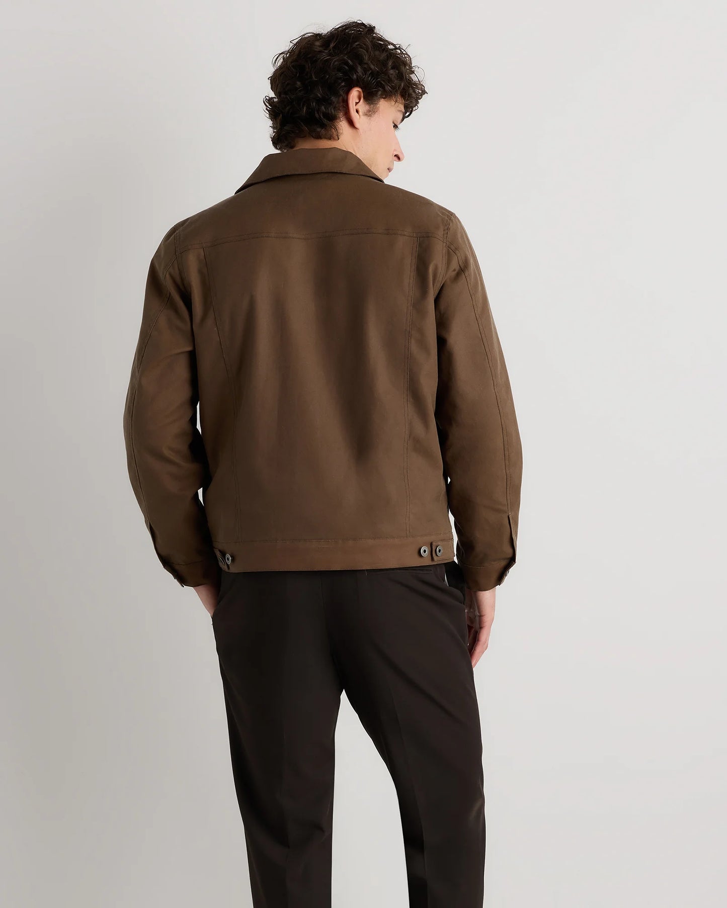 Organic Waxed Canvas Trucker Jacket - S / Black