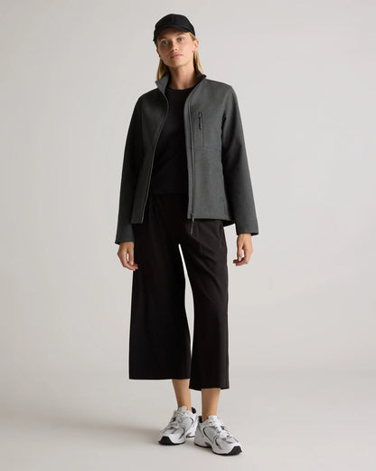 Softshell Fleece-Lined Full-Zip Jacket - XS / Heather Deep Navy