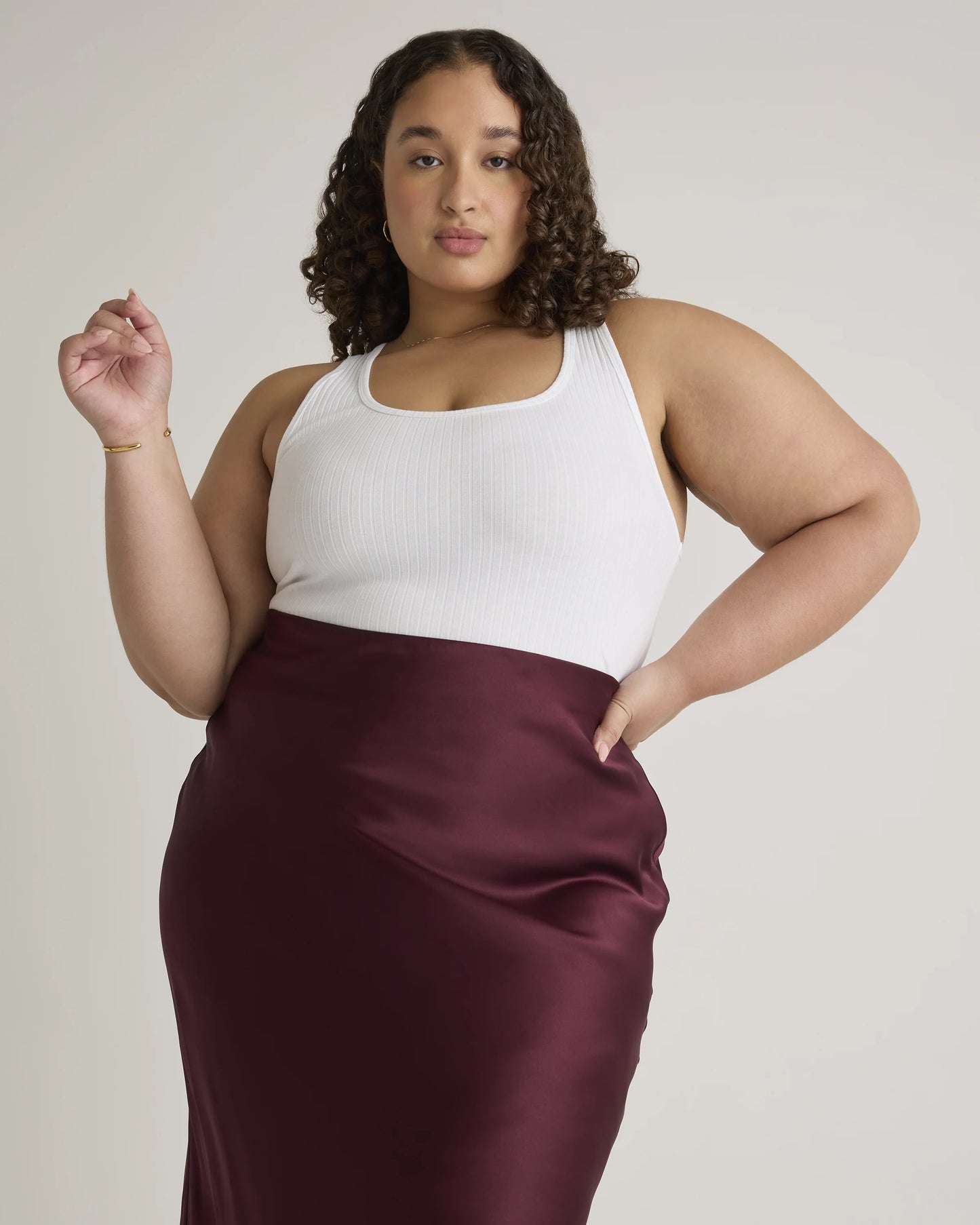 100% Washable Silk Skirt - 1X / Wine Tasting Red