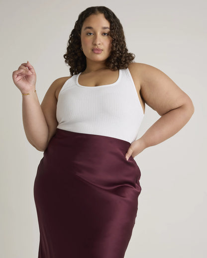 100% Washable Silk Skirt - 1X / Wine Tasting Red