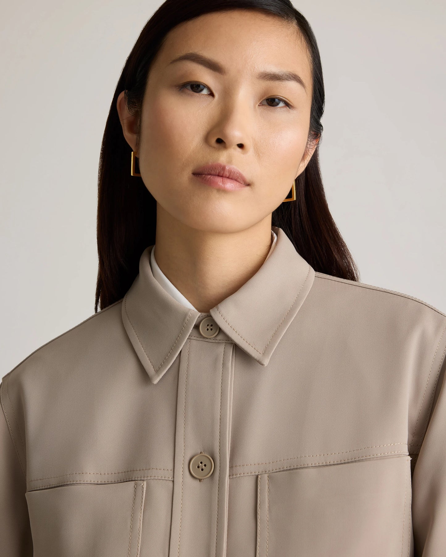 Stretch Crepe Cropped Jacket - XS / Morel