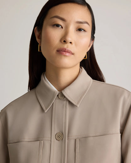 Stretch Crepe Cropped Jacket - XS / Morel