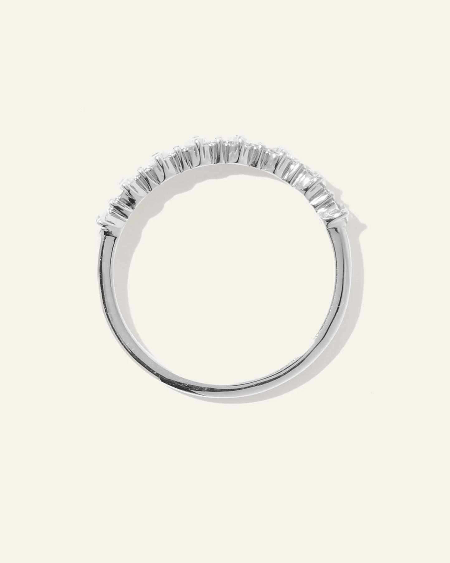 14K Gold Lab Grown Diamond Alternating Round Band - 4 / Yellow Gold