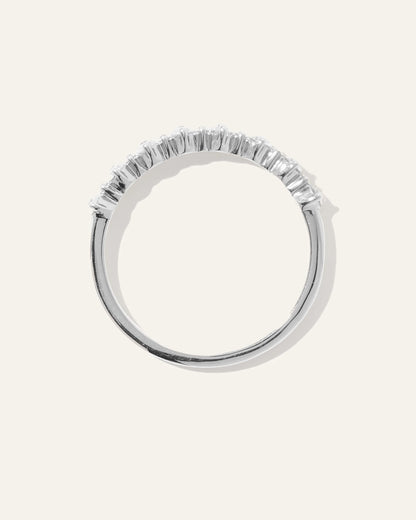 14K Gold Natural Diamond Alternating Round Band - 4 / Yellow Gold