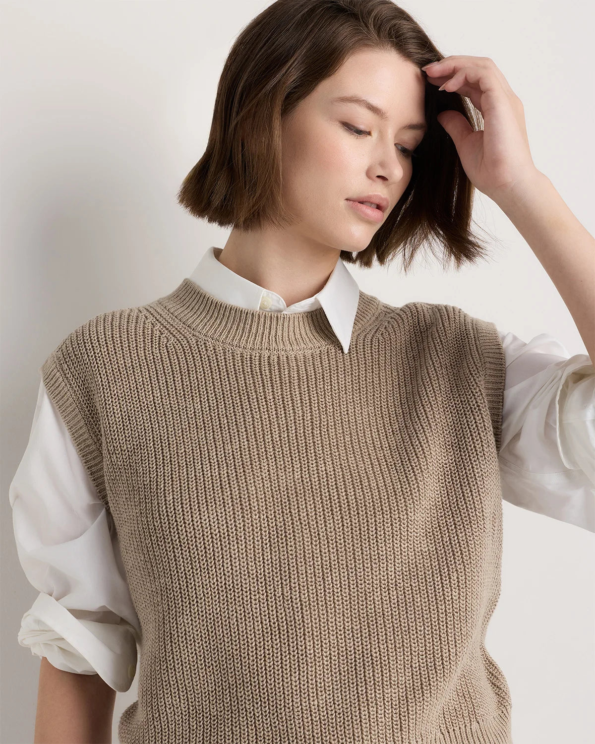 Cotton Linen Sweater Tank - XS / Canyon Burnt Orange