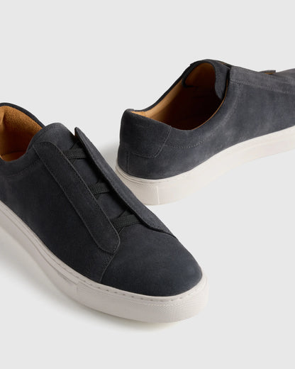Italian Suede Tailored Sneaker - 7 / Fog